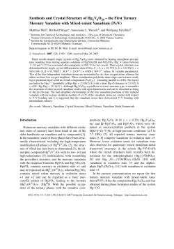 the First Ternary Mercury Vanadate with Mixed