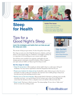 Tips for a Good Night`s Sleep