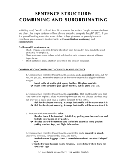 sentence structure: combining
