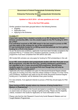 Government of Ireland Postgraduate Scholarship Scheme and
