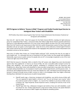 NYCTA Agrees to Reform &ldquo;Access-A