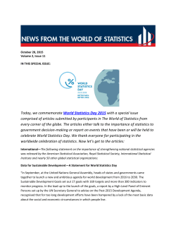 Today, we commemorate World Statistics Day 2015 with a special