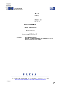 PRESS RELEASE Environment - Council of the European Union