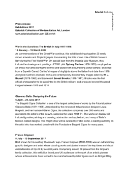 Press release Exhibitions 2017 Estorick Collection of Modern Italian