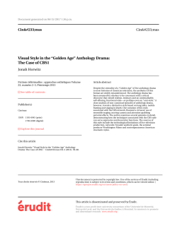 Visual Style in the “Golden Age” Anthology Drama