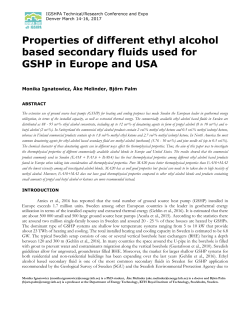 Properties of different ethyl alcohol based secondary fluids used for