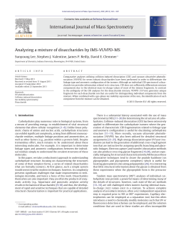 Analyzing a mixture of disaccharides by IMS-VUVPD-MS