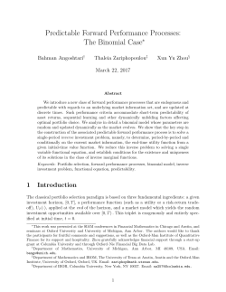 Predictable Forward Performance Processes: The Binomial Case