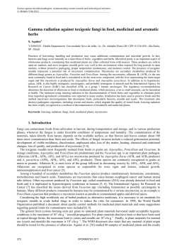 Gamma radiation against toxigenic fungi in food, medicinal and