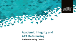 Academic Integrity and APA Referencing