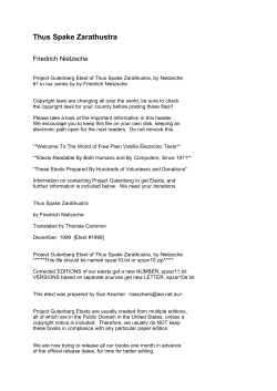 Thus Spake Zarathustra