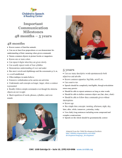 Important Communication Milestones 48 months &ndash; 5 years