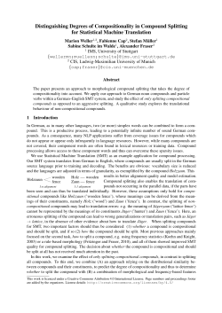 Distinguishing Degrees of Compositionality in Compound Splitting for