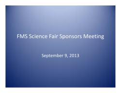 FMS Science Fair Sponsors Meeting