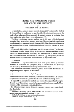 ROOTS AND CANONICAL FORMS FOR CIRCULANT MATRICES