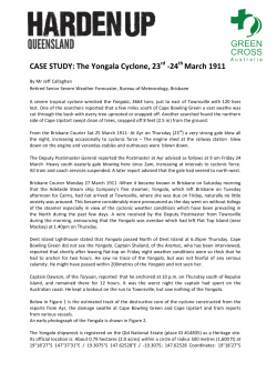 CASE STUDY: The Yongala Cyclone, 23rd
