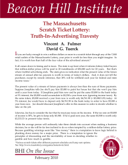 Scratch Ticket Lottery - Beacon Hill Institute