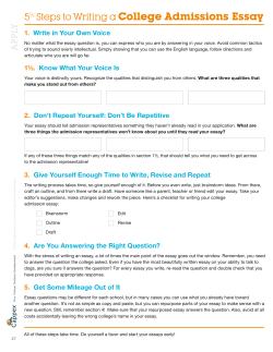 5&frac12; Steps to Writing a College Admissions Essay