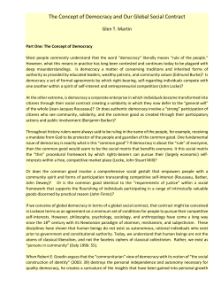 The Concept of Democracy and Our Global Social Contract
