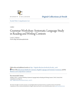 Grammar Workshop: Systematic Language Study in Reading and