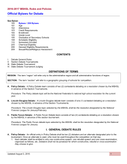 Official Bylaws for Debate