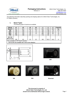 Packaging Instructions - Ulbrich Solar Technologies