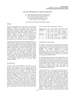 Low Cost Powder Metal Turbine Components