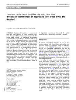 Involuntary commitment in psychiatric care: what drives the decision?