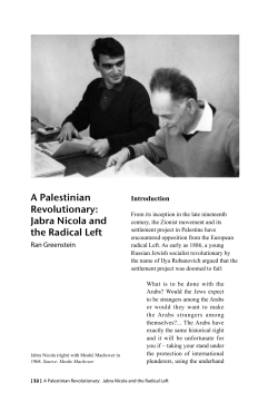 A Palestinian Revolutionary: Jabra Nicola and the Radical Left