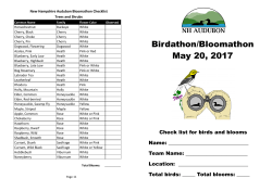 the 2017 Birdathon/Bloomathon Checklist