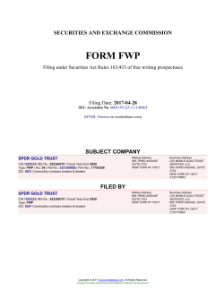 SPDR GOLD TRUST Form FWP Filed 2017-04-28
