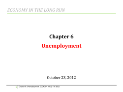 Lecture 6: Unemployment