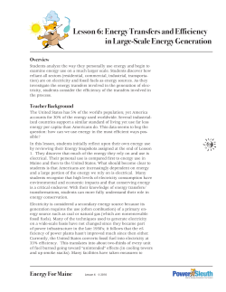Lesson 6: Energy Transfers and Efficiency in Large