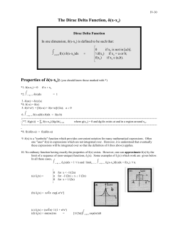 The Dirac Delta Function, į(x-xo)