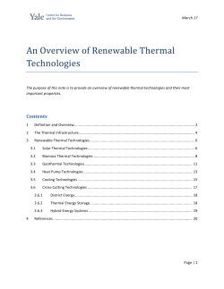 An Overview of Renewable Thermal Technologies