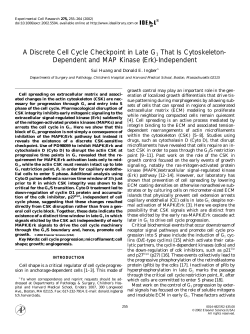 A Discrete Cell Cycle Checkpoint in Late G1 That Is Cytoskeleton
