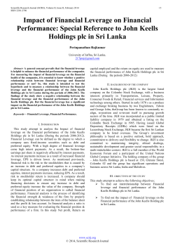 Impact of Financial Leverage on Financial Performance: Special