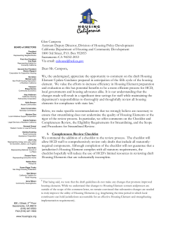 comments on housing element