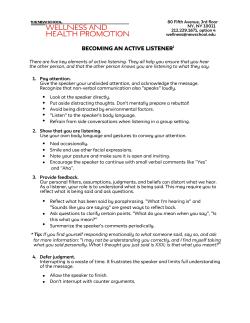 Becoming an Active Listeneri