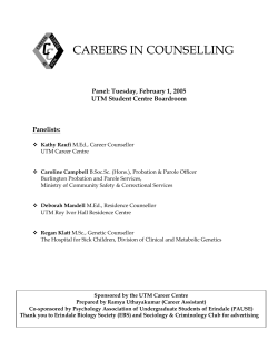 careers in counselling - University of Toronto Mississauga