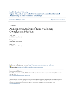 An Economic Analyses of Farm Machinery Complement Selection