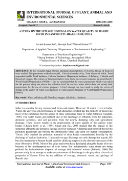 a study on the sewage disposal on water quality of harmu river in