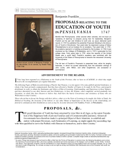 Proposals Relating to the Education of Youth in Pensilvania