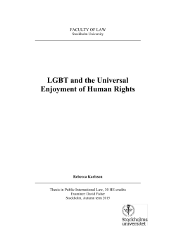 LGBT and the Universal Enjoyment of Human Rights