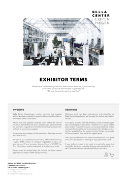 Exhibitor Terms Bella Center