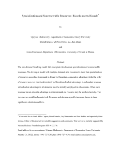 Specialization and Nonrenewable Resources