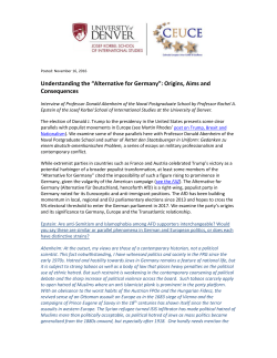 Understanding the &ldquo;Alternative for Germany&rdquo;