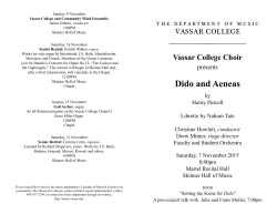 Dido and Aeneas - Music Department