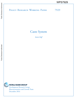 Caste System - World bank documents