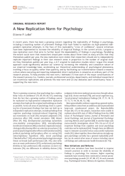 A New Replication Norm for Psychology
